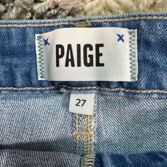 Paige Sarah High Rise Shorts Distressed Cut Offs Jean Denim Raw Hem Size 27 - Picture 2 of 7